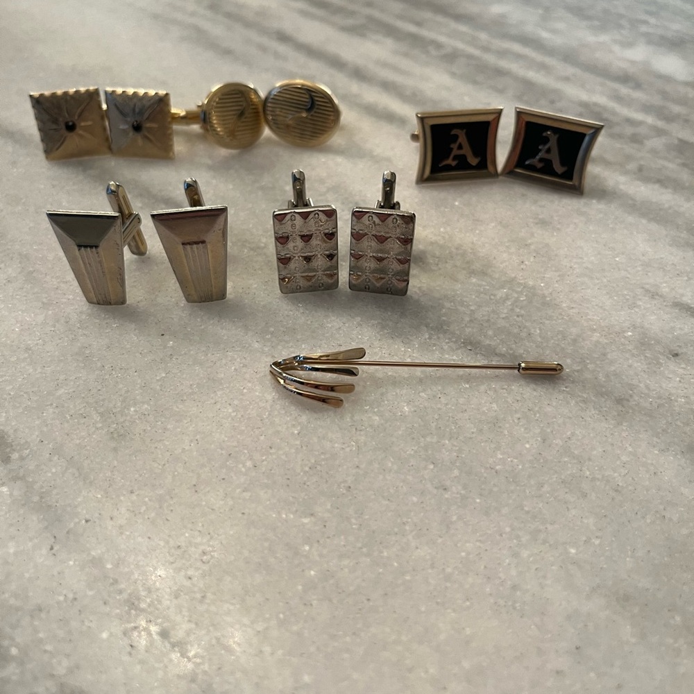 Vintage cuff links by the pair you choose silver or gold tone the ultimate look
